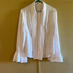 Zeagoo White Blouse with Ruffled Sleeves, never worn.